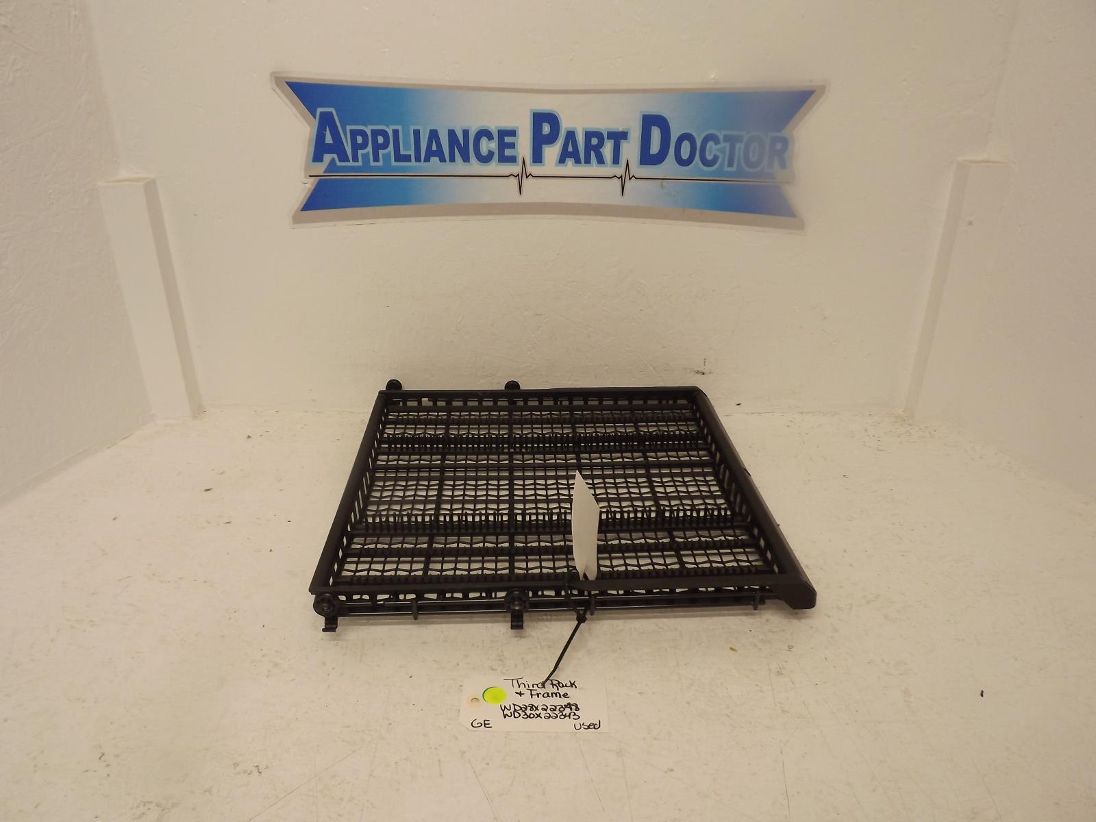 GE Dishwasher WD28X22348 WD30X22343 Third Rack & Frame Used GE Dishwasher WD28X22348 WD30X22343 Third Rack & Frame Used